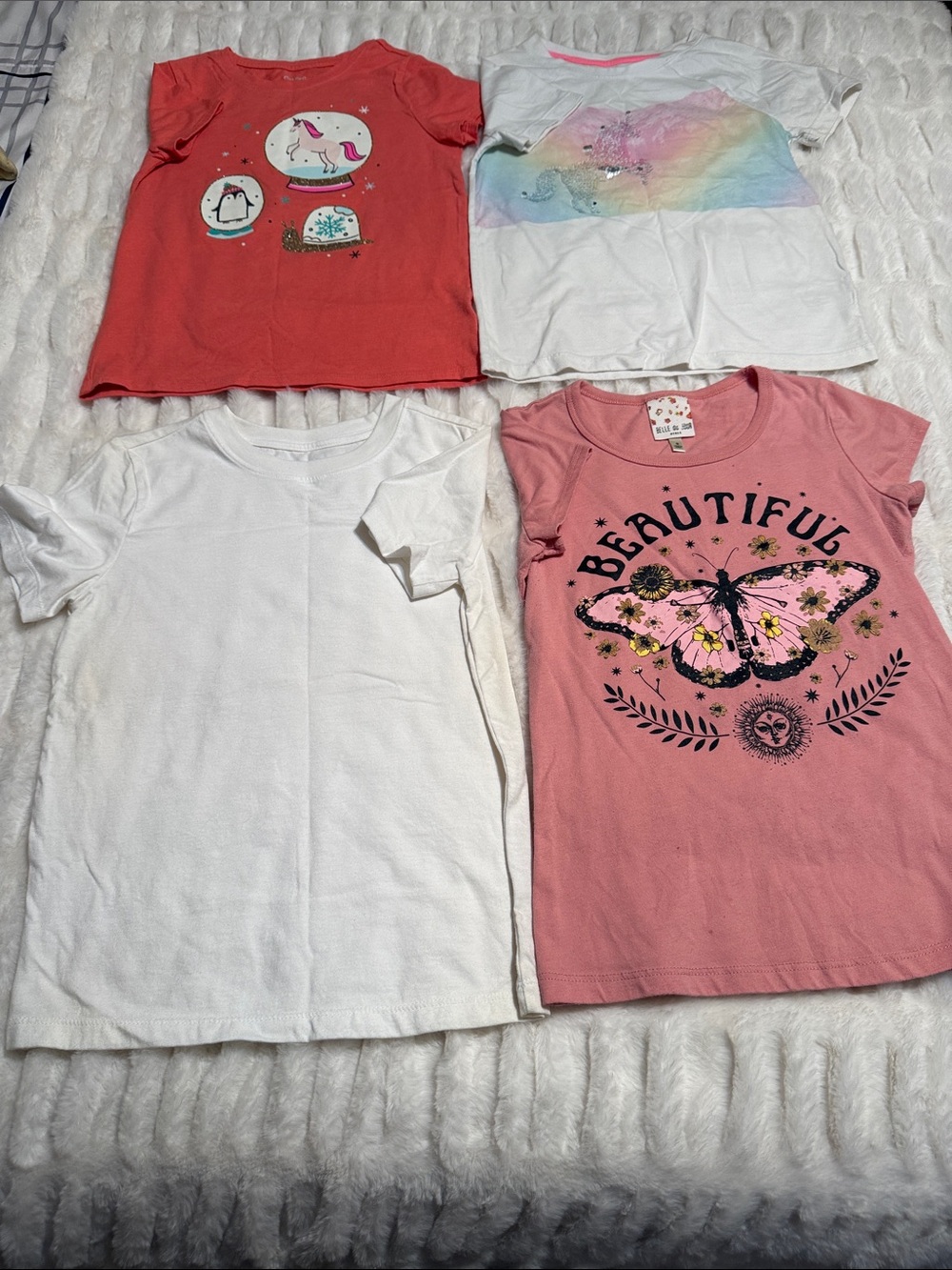 Little Girl’s Cat & Jack, Belle du Jour Short-Sleeve Tees Size 6/7